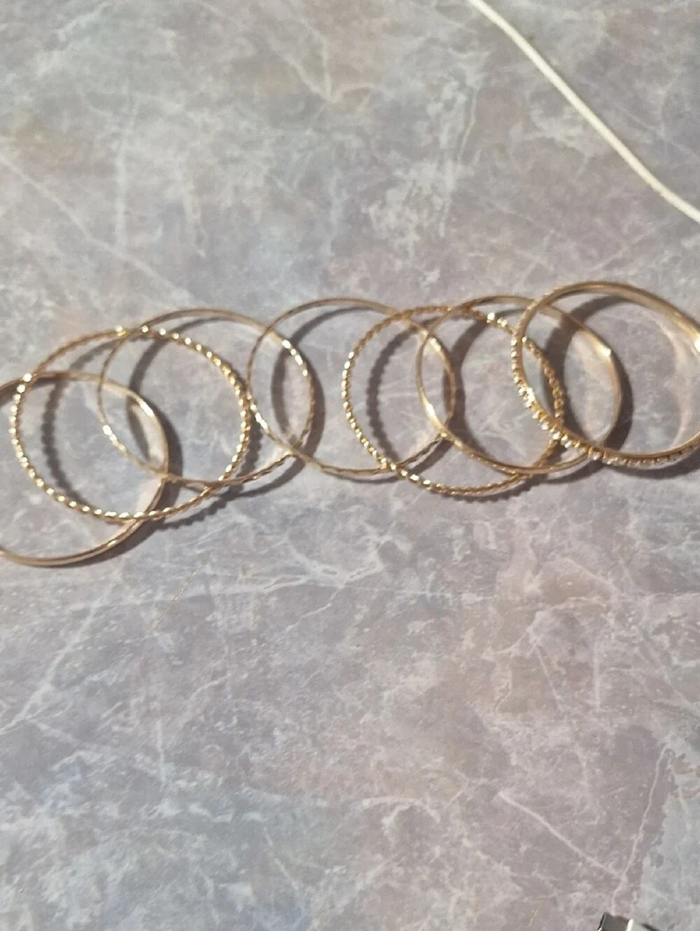 Gold Tone Stackable Bangle Bracelet Set